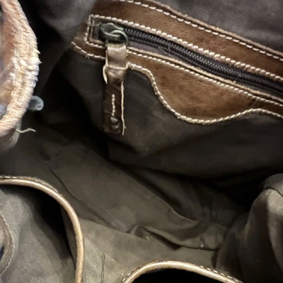 BED STU RARE Underwood LEATHER BACKPACK BAG Drawstring EUC Brown GORGEOUS! - Picture 8 of 13